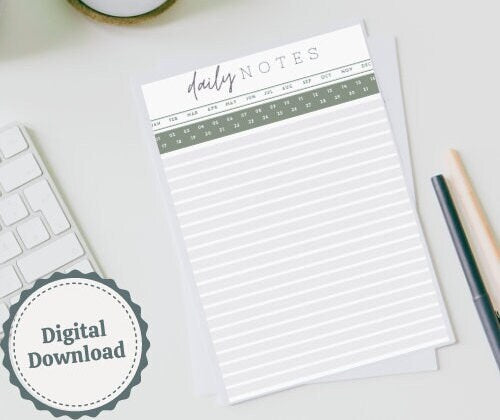 Daily Notes Printable - Digital Download